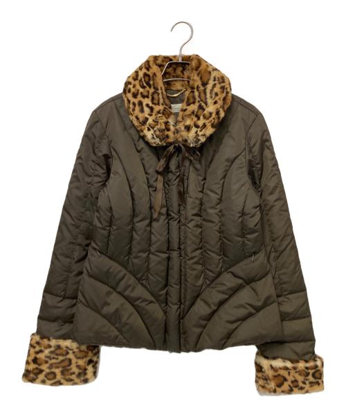 Blumarine ANNA MOLINARI（ブルマリン アンナ モリナーリ）Blumarine ANNA MOLINARI (ブルマリン アンナ モリナーリ) 切替中綿ジャケット ブラウン×ベージュ サイズ:40の古着・服飾アイテム