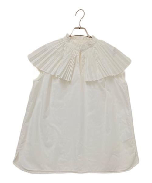 machatt（マチャット）machatt (マチャット) プリーツカラーブラウス ホワイト サイズ:1の古着・服飾アイテム