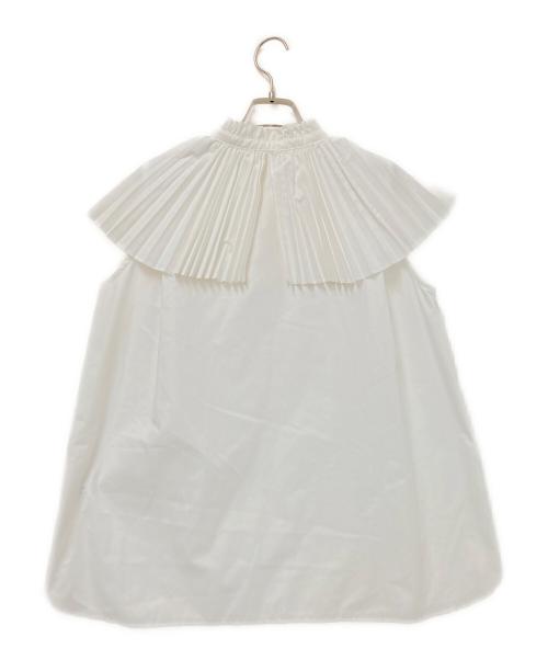 machatt（マチャット）machatt (マチャット) プリーツカラーブラウス ホワイト サイズ:1の古着・服飾アイテム