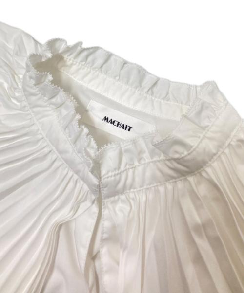 machatt（マチャット）machatt (マチャット) プリーツカラーブラウス ホワイト サイズ:1の古着・服飾アイテム