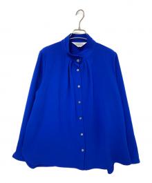 SOEJU（ソージュ）の古着「スタンドカラータックブラウス」｜ブルー