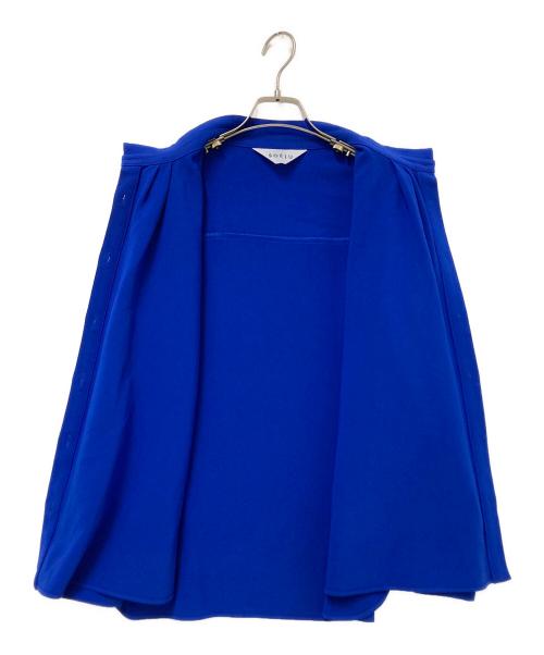 SOEJU（ソージュ）SOEJU (ソージュ) スタンドカラータックブラウス ブルー サイズ:Mの古着・服飾アイテム