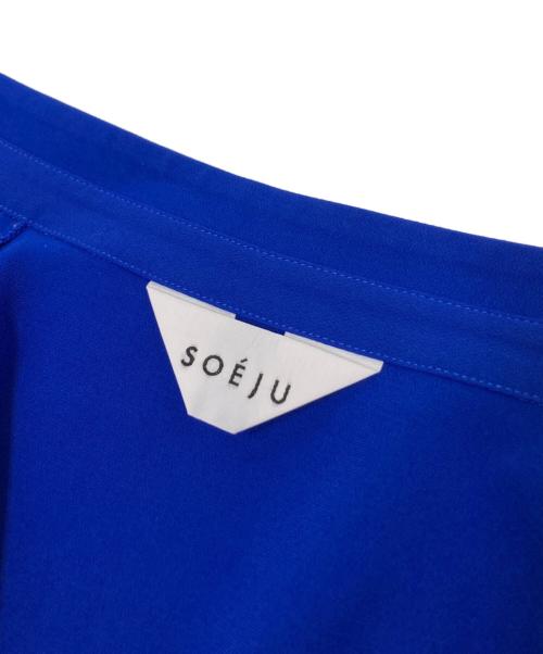 SOEJU（ソージュ）SOEJU (ソージュ) スタンドカラータックブラウス ブルー サイズ:Mの古着・服飾アイテム