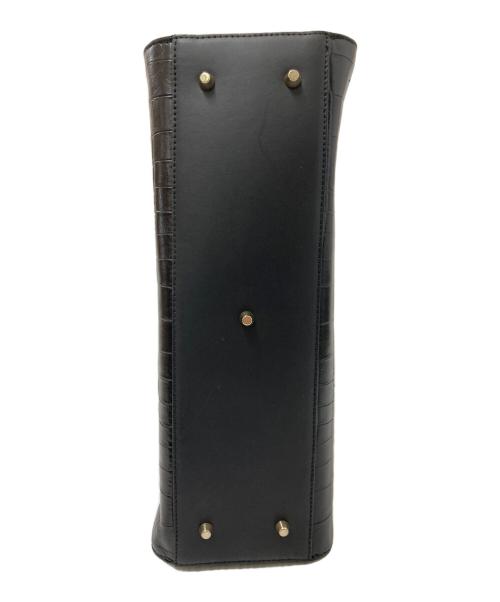 FURLA（フルラ）FURLA (フルラ) クロコ型押し2WAYバッグ ブラックの古着・服飾アイテム