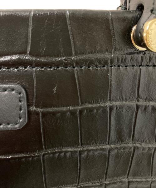 FURLA（フルラ）FURLA (フルラ) クロコ型押し2WAYバッグ ブラックの古着・服飾アイテム