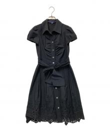 M'S GRACY（エムズグレイシー）の古着「裾レース シャツワンピース」｜ブラック