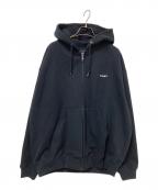 HUFハフ）の古着「ヘヴィーウェイトジップパーカー」｜ブラック