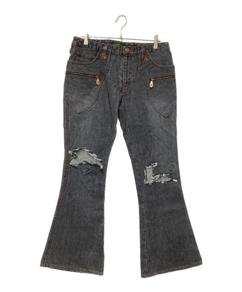 Obelisk（オベリスク）Obelisk (オベリスク) ダメージフレアデニムパンツ インディゴ サイズ:32の古着・服飾アイテム