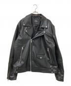 ZARAザラ）の古着「フェイクレザーダブルライダースジャケット」｜ブラック