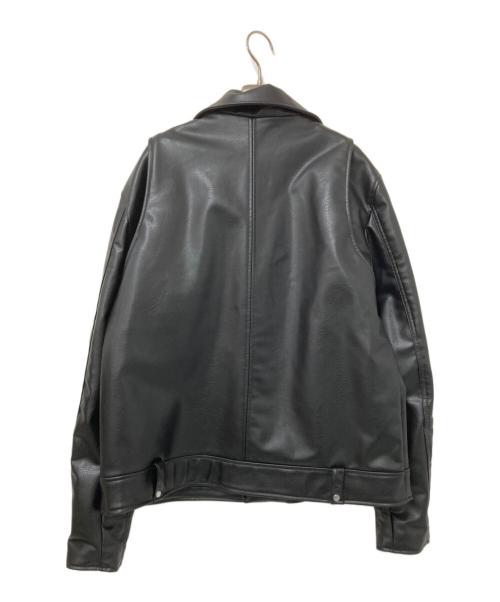 ZARA（ザラ）ZARA (ザラ) フェイクレザーダブルライダースジャケット ブラック サイズ:US:XLの古着・服飾アイテム