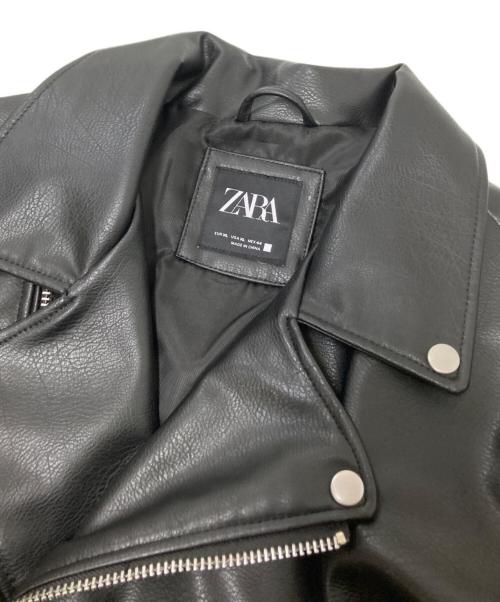 ZARA（ザラ）ZARA (ザラ) フェイクレザーダブルライダースジャケット ブラック サイズ:US:XLの古着・服飾アイテム