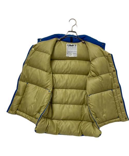 CAMP 7（キャンプ７）CAMP 7 (キャンプ７) 70‘Sダウンベスト ブルー×ベージュ サイズ:Mの古着・服飾アイテム