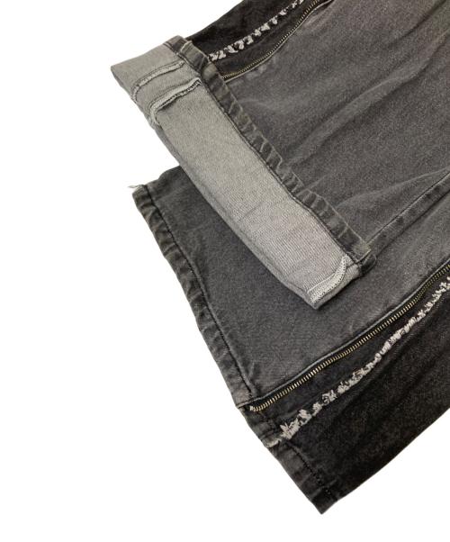 HARE（ハレ）HARE (ハレ) ZIPレイヤードデニムパンツ ブラック サイズ:Sの古着・服飾アイテム