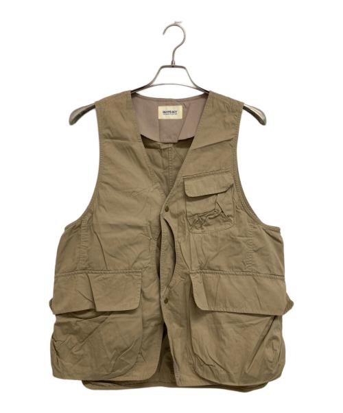 BEAMS BOY（ビームスボーイ）BEAMS BOY (ビームスボーイ) コットン ウェザー クロス ハンティング ベスト ベージュ サイズ:Fの古着・服飾アイテム