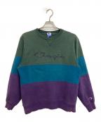 Championチャンピオン）の古着「マルチボーダースウェット」｜グリーン