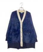 KUMIKYOKUクミキョク）の古着「ナイロンファーニット カーディガン」｜ネイビー