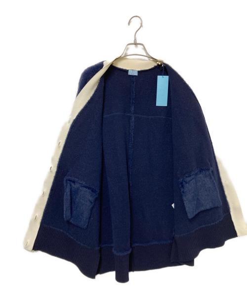 KUMIKYOKU（クミキョク）KUMIKYOKU (クミキョク) ナイロンファーニット カーディガン ネイビー サイズ:Fの古着・服飾アイテム