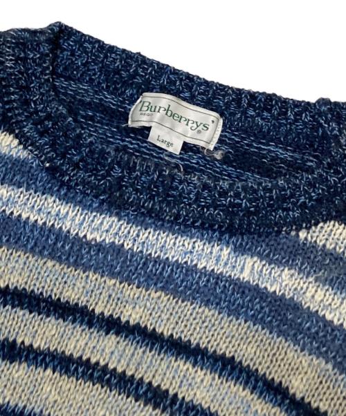 Burberry's（バーバリー）Burberry's (バーバリー) リネン混ニット ブルー サイズ:Lの古着・服飾アイテム