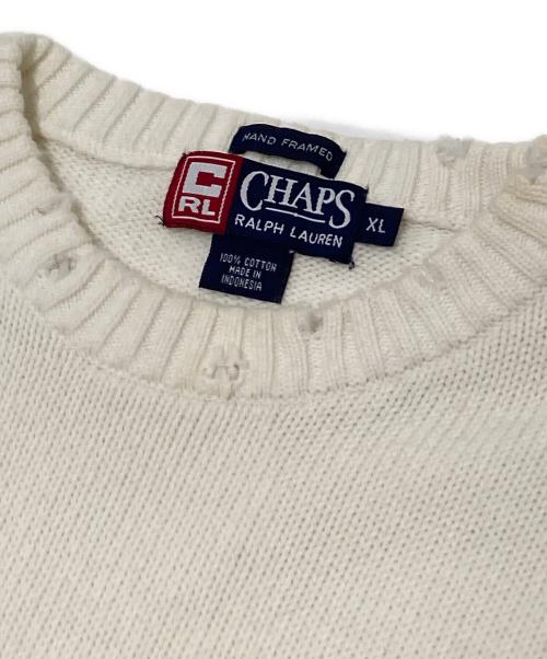 CHAPS RALPH LAUREN（チャップス ラルフローレン）CHAPS RALPH LAUREN (チャップス ラルフローレン) ダメージニット ホワイト サイズ:XLの古着・服飾アイテム