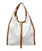 ORSETTOオルセット）の古着「ナイロンショルダーバッグ」｜ホワイト×ブラウン