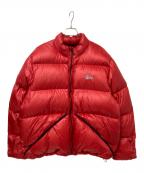 stussyステューシー）の古着「MICRO RIPSTOP DOWN JACKET」｜レッド
