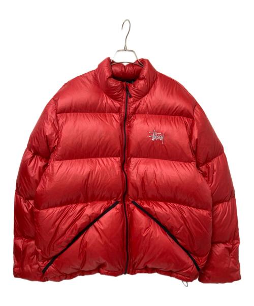 stussy（ステューシー）stussy (ステューシー) MICRO RIPSTOP DOWN JACKET レッド サイズ:Mの古着・服飾アイテム
