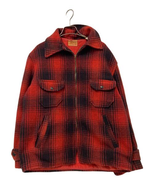 DOUBBLE WARE（ダブルウェア）DOUBBLE WARE (ダブルウェア) 40‘Ｓウールジップジャケット ブラック×レッド サイズ:下記参照の古着・服飾アイテム