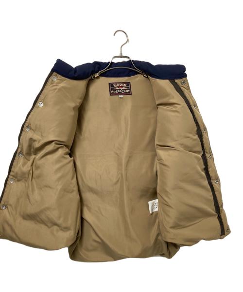 SUGAR CANE（シュガーケーン）SUGAR CANE (シュガーケーン) レザーヨークダウンベスト ネイビー×ブラウン サイズ:Lの古着・服飾アイテム