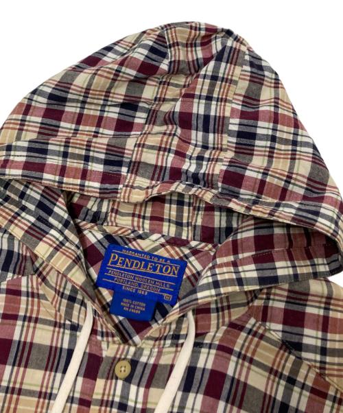 PENDLETON（ペンドルトン）PENDLETON (ペンドルトン) フード付チェックシャツ パープル×ホワイト サイズ:Mの古着・服飾アイテム