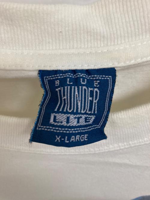 BLUE THUNDER LITE（ブルーサンダーライト）BLUE THUNDER LITE (ブルーサンダーライト) バンドTシャツ ホワイト サイズ:XLの古着・服飾アイテム