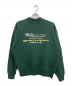 FRUIT OF THE LOOMフルーツオブザルーム）の古着「メッセージプリントスウェット」｜グリーン