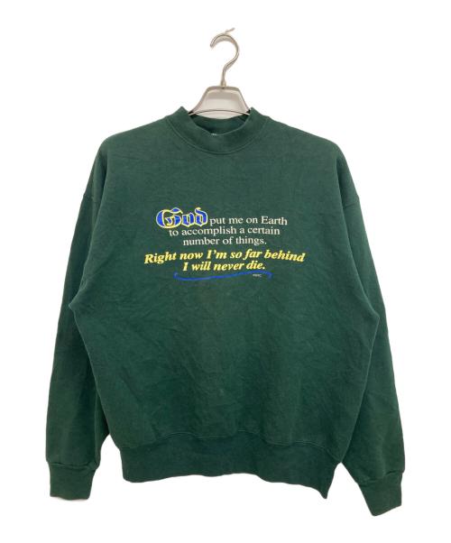 FRUIT OF THE LOOM（フルーツオブザルーム）FRUIT OF THE LOOM (フルーツオブザルーム) メッセージプリントスウェット グリーン サイズ:XLの古着・服飾アイテム