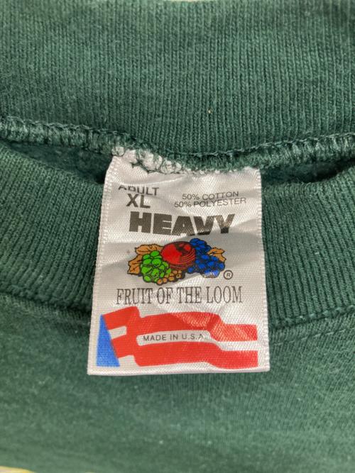 FRUIT OF THE LOOM（フルーツオブザルーム）FRUIT OF THE LOOM (フルーツオブザルーム) メッセージプリントスウェット グリーン サイズ:XLの古着・服飾アイテム