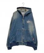 90909090）の古着「King Logo Vintage Denim Hoodie」｜インディゴ