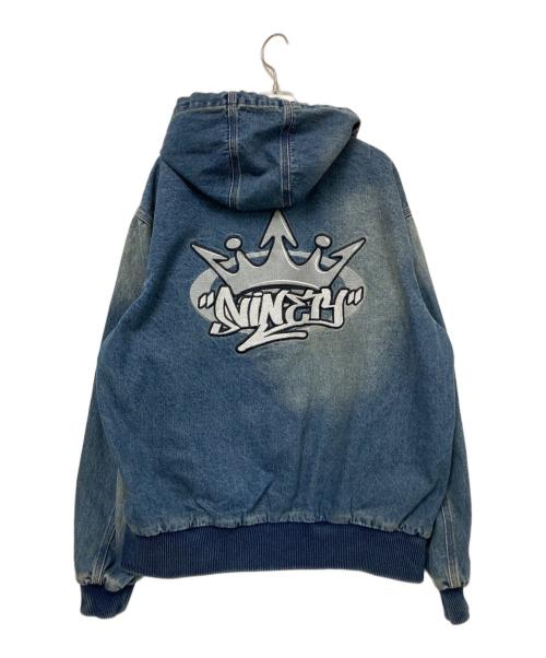 9090（9090）9090 (9090) King Logo Vintage Denim Hoodie インディゴ サイズ:Lの古着・服飾アイテム