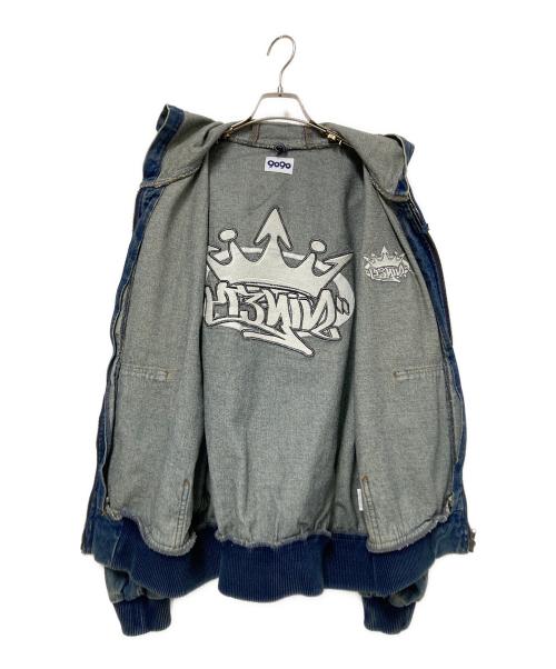 9090（9090）9090 (9090) King Logo Vintage Denim Hoodie インディゴ サイズ:Lの古着・服飾アイテム