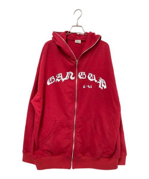 PC TOKYO（ピーシー トーキョー）PC TOKYO (ピーシー トーキョー) ツノ付きジップパーカー レッド サイズ:XLの古着・服飾アイテム