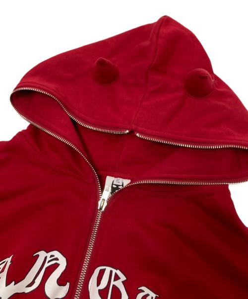 PC TOKYO（ピーシー トーキョー）PC TOKYO (ピーシー トーキョー) ツノ付きジップパーカー レッド サイズ:XLの古着・服飾アイテム