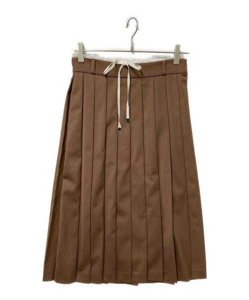 eimy istoire（エイミーイストワール）eimy istoire (エイミーイストワール) レースポイントプリーツミディスカート ブラウン サイズ:Mの古着・服飾アイテム