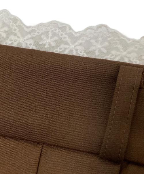 eimy istoire（エイミーイストワール）eimy istoire (エイミーイストワール) レースポイントプリーツミディスカート ブラウン サイズ:Mの古着・服飾アイテム