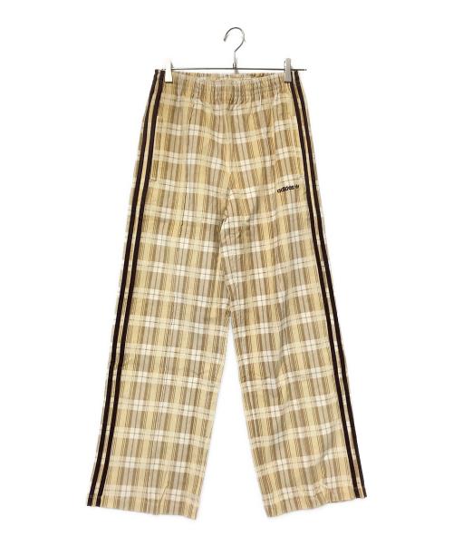 adidas（アディダス）adidas (アディダス) コーデュロイ タータン ワイドレッグパンツ ベージュ サイズ:Mの古着・服飾アイテム