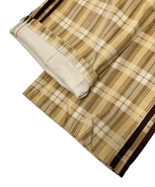 adidas（アディダス）adidas (アディダス) コーデュロイ タータン ワイドレッグパンツ ベージュ サイズ:Mの古着・服飾アイテム