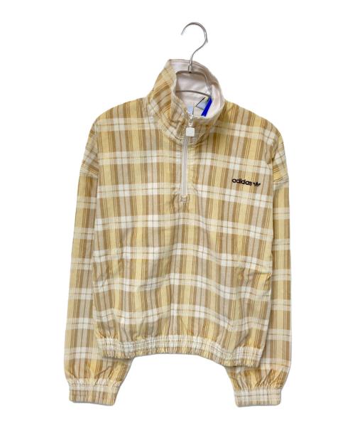 adidas（アディダス）adidas (アディダス) コーデュロイ タータン ハーフジップトップ ベージュ サイズ:S 未使用品の古着・服飾アイテム
