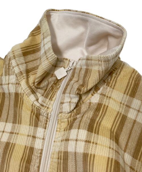 adidas（アディダス）adidas (アディダス) コーデュロイ タータン ハーフジップトップ ベージュ サイズ:S 未使用品の古着・服飾アイテム