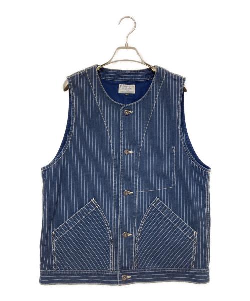 Schott（ショット）Schott (ショット) OLD HICKORY DENIM VEST ネイビー サイズ:Lの古着・服飾アイテム