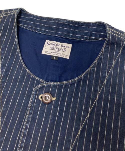 Schott（ショット）Schott (ショット) OLD HICKORY DENIM VEST ネイビー サイズ:Lの古着・服飾アイテム