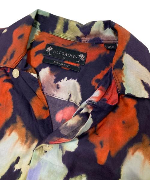 ALL SAINTS（オールセインツ）ALL SAINTS (オールセインツ) オープンカラーシャツ レッド×ベージュ サイズ:Sの古着・服飾アイテム