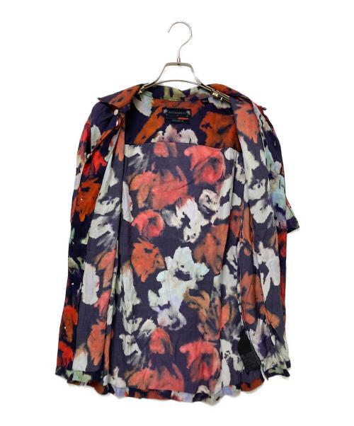 ALL SAINTS（オールセインツ）ALL SAINTS (オールセインツ) オープンカラーシャツ レッド×ベージュ サイズ:Sの古着・服飾アイテム