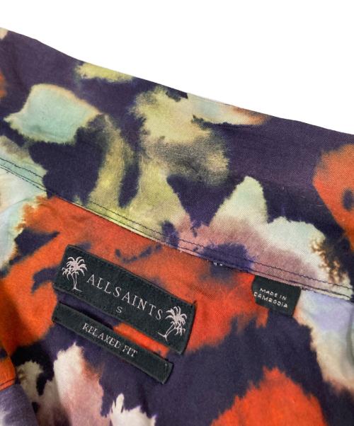 ALL SAINTS（オールセインツ）ALL SAINTS (オールセインツ) オープンカラーシャツ レッド×ベージュ サイズ:Sの古着・服飾アイテム