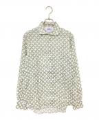 GALLIPOLI camiceriaガリポリ カミチェリア）の古着「総柄リネンシャツ」｜ホワイト×ベージュ